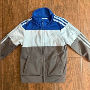 adidas Kids Colorblock Track Jacket - Blue, White, Brown